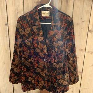 Vintage velvet floral blazer